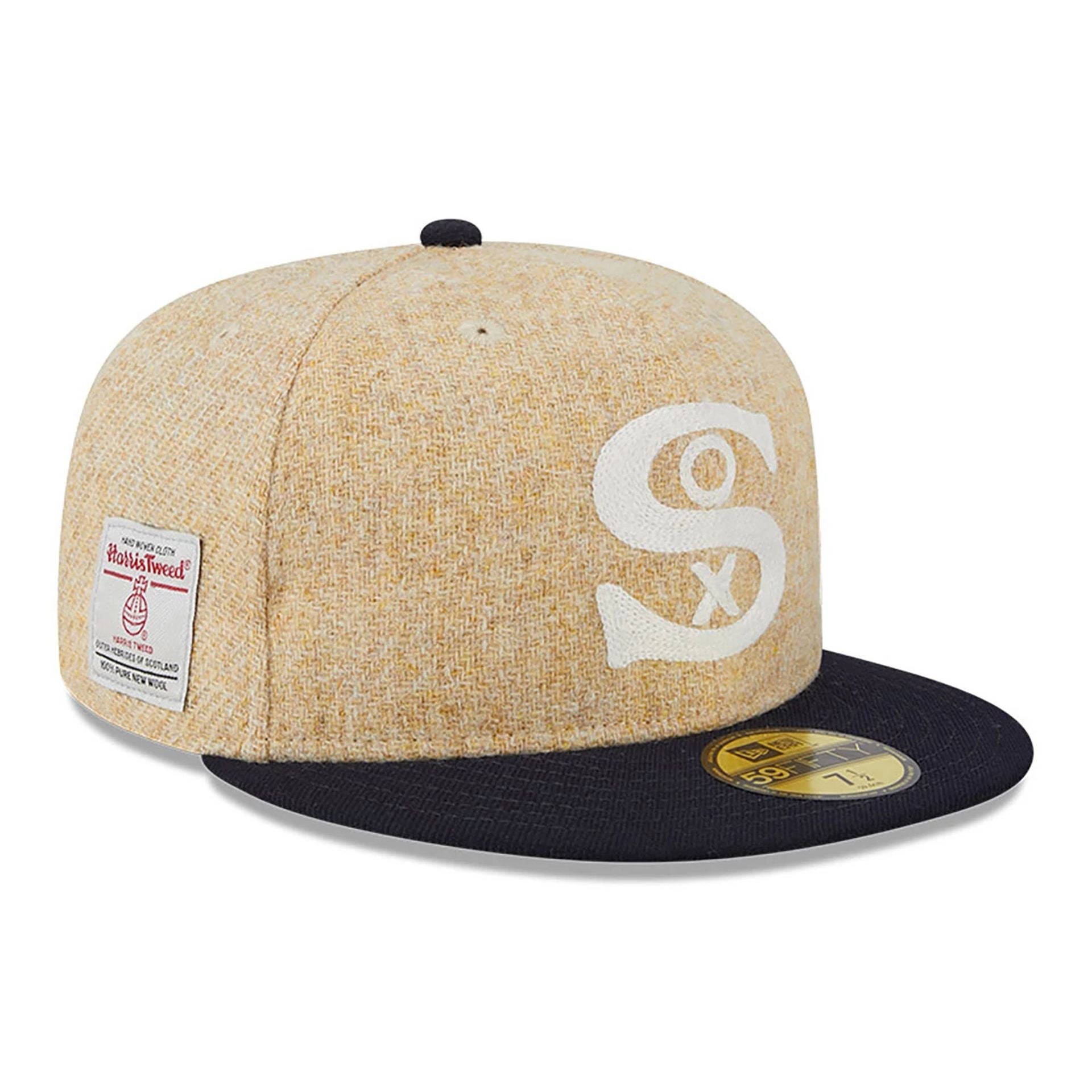 This is a Chicago White Sox Harris Tweed Beige 59FIFTY Fitted Cap 1