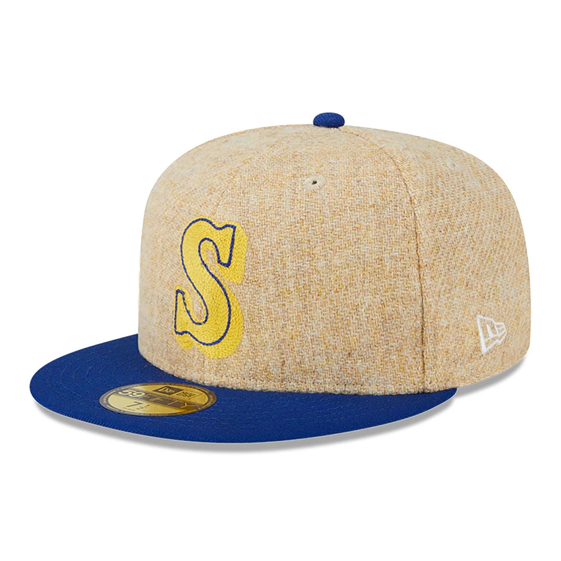 This is a Seattle Mariners Harris Tweed Beige 59FIFTY Fitted Cap 4