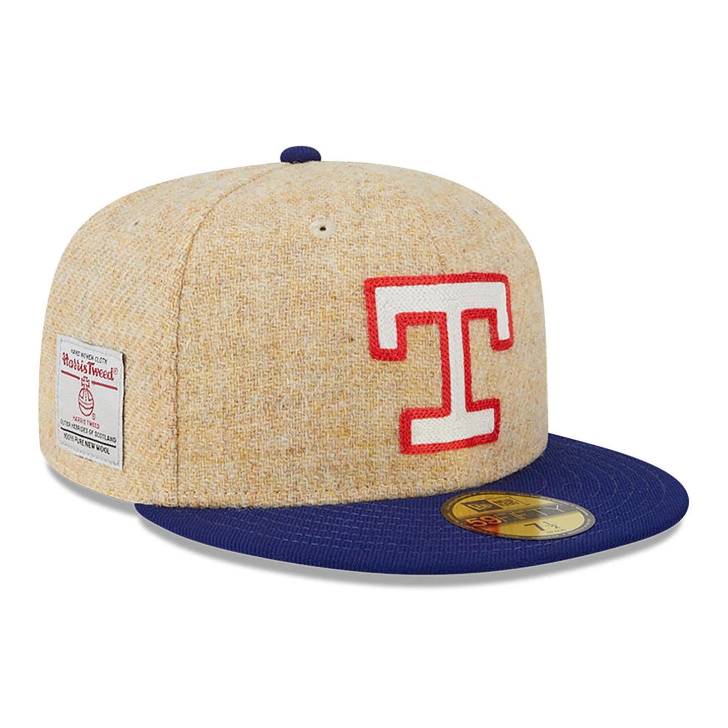 This is a Texas Rangers Harris Tweed Beige 59FIFTY Fitted Cap 1