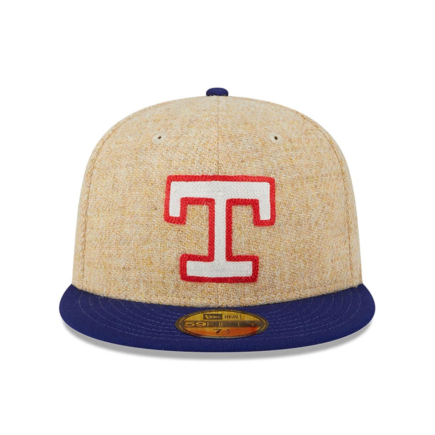 This is a Texas Rangers Harris Tweed Beige 59FIFTY Fitted Cap 4