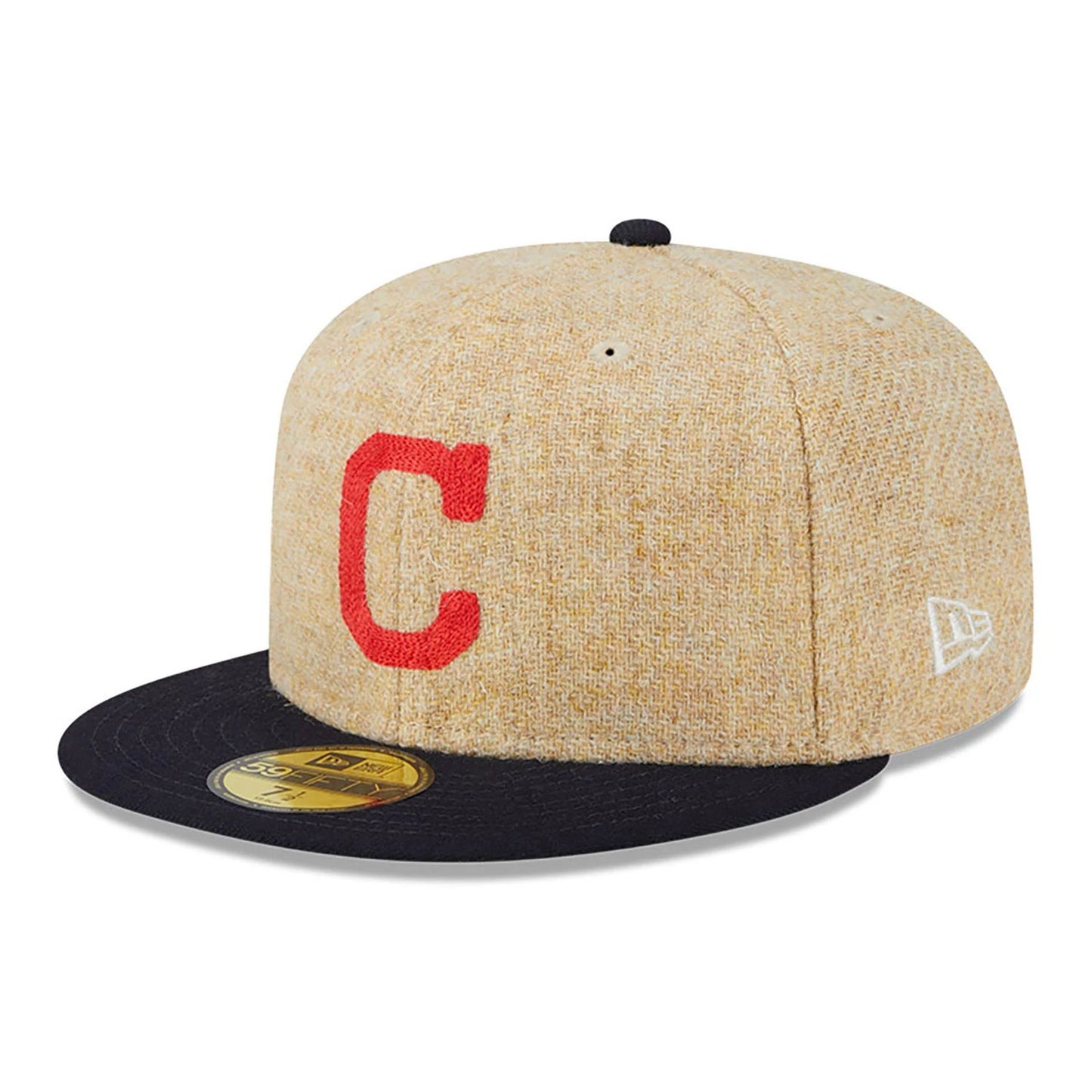 This is a Cleveland Indians Harris Tweed Beige 59FIFTY Fitted Cap 4