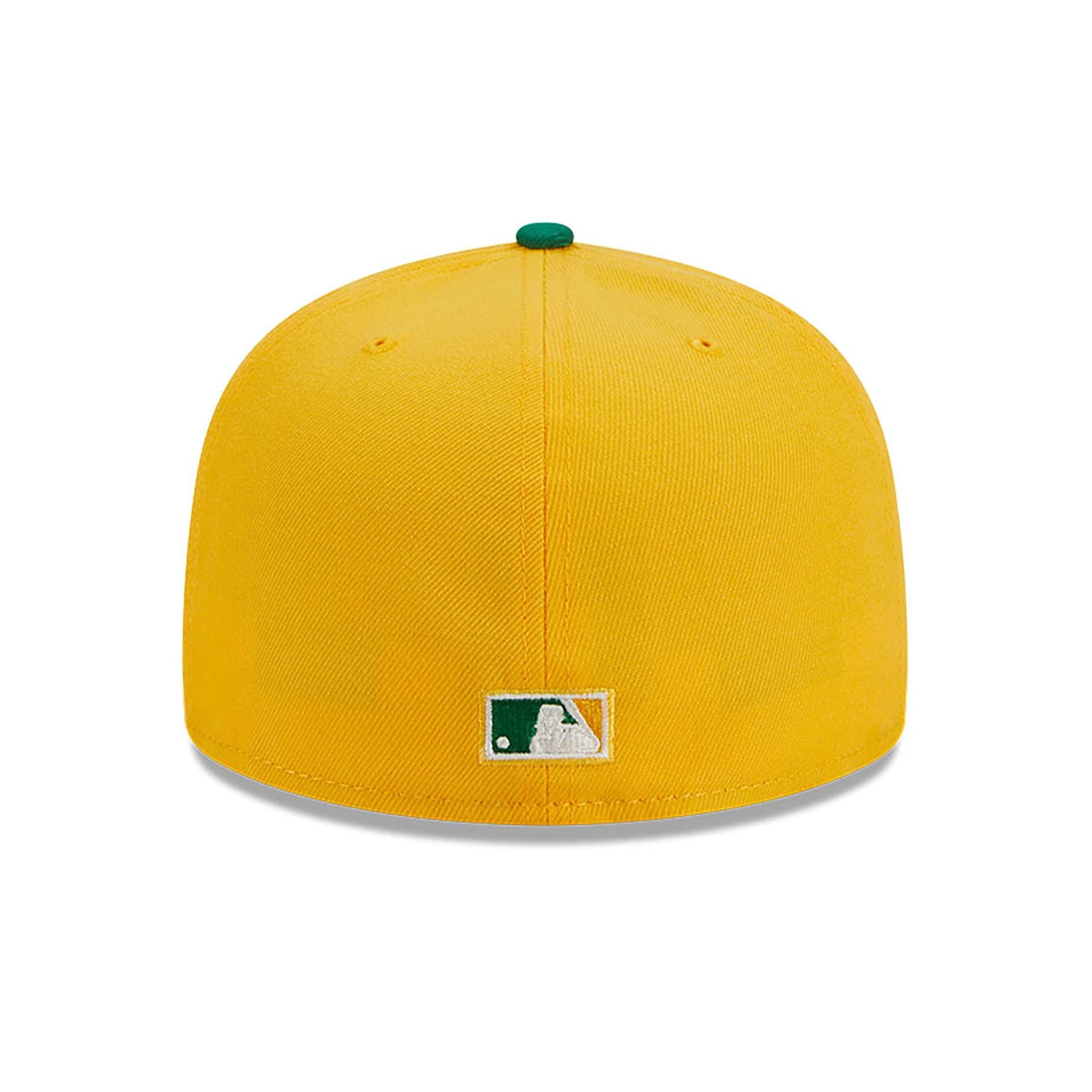 This is a Oakland Athletics City Flag Yellow 59FIFTY Fitted Cap 6