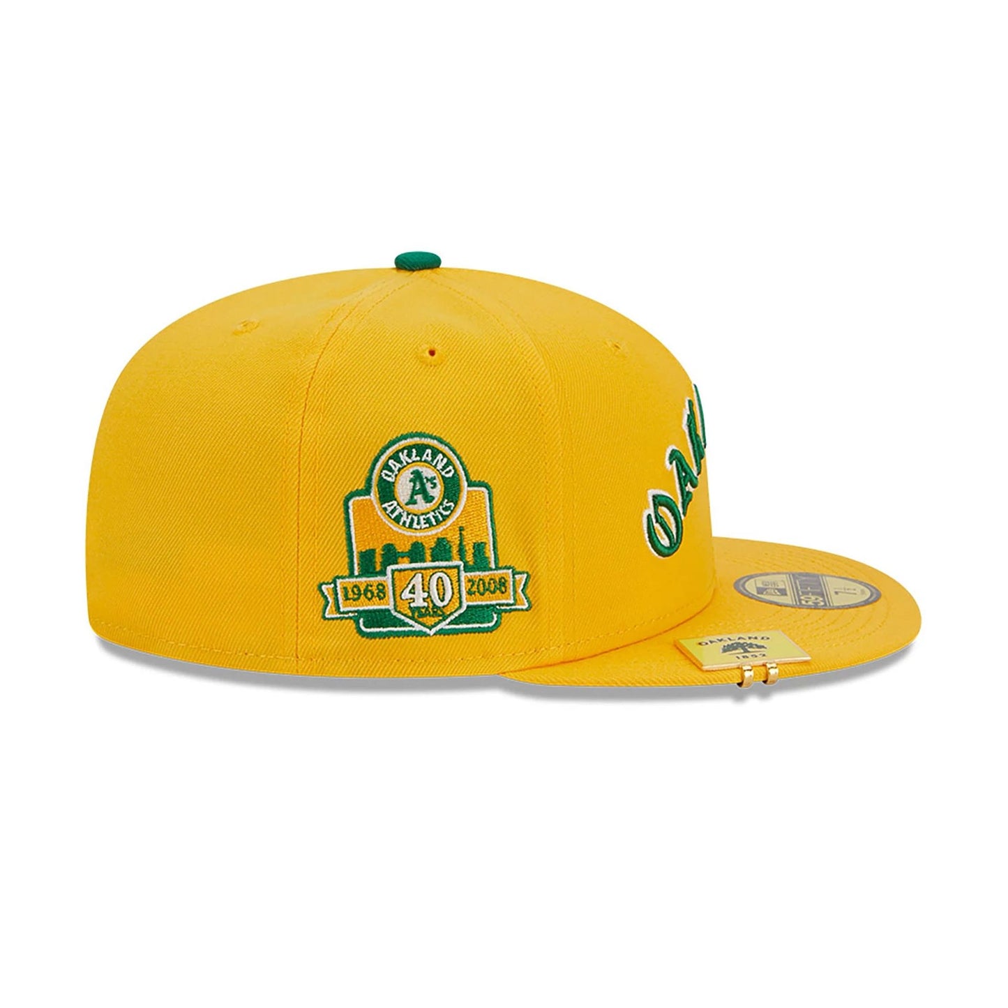 This is a Oakland Athletics City Flag Yellow 59FIFTY Fitted Cap 7