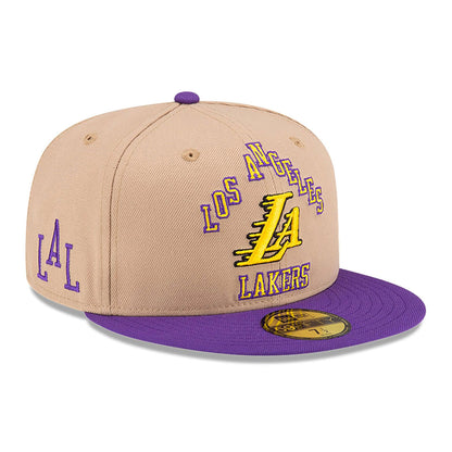 This is a LA Lakers NBA City Edition Brown 59FIFTY Fitted Cap 1