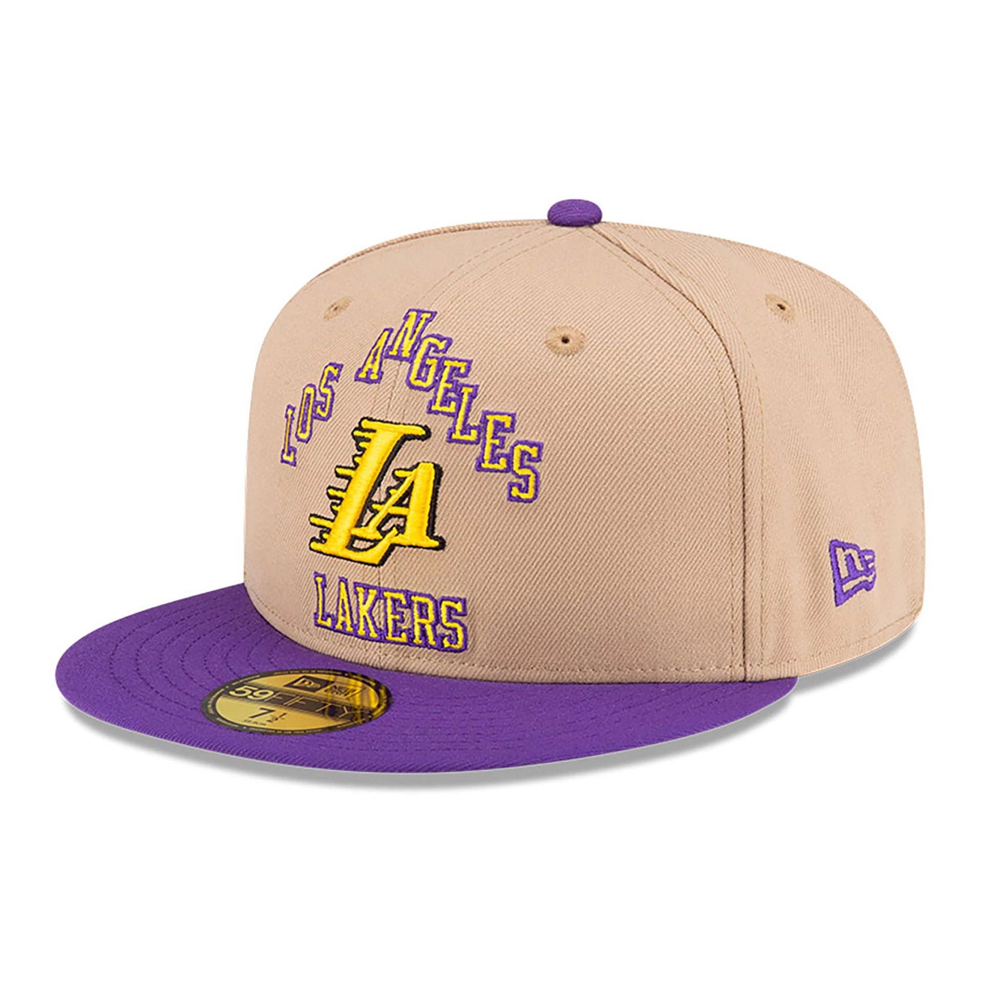 This is a LA Lakers NBA City Edition Brown 59FIFTY Fitted Cap 4