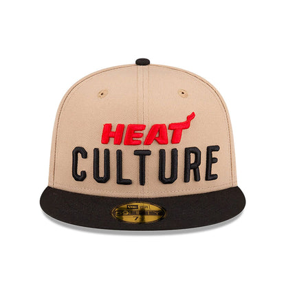 This is a Miami Heat NBA City Edition Brown 59FIFTY Fitted Cap 3