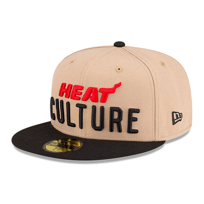 This is a Miami Heat NBA City Edition Brown 59FIFTY Fitted Cap 4