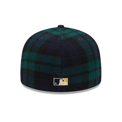 This is a Oakland Athletics Black Watch Tartan Navy 59FIFTY Fitted Cap 5