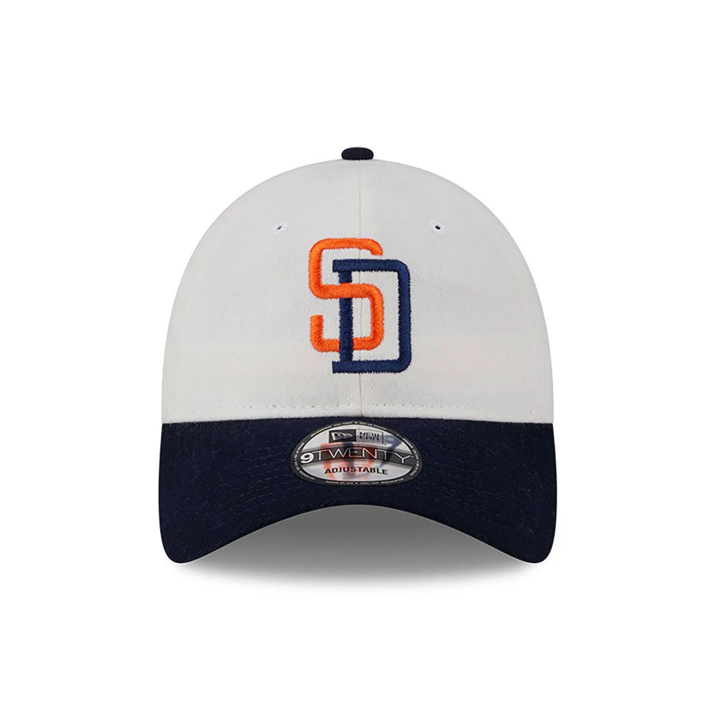 This is a San Diego Padres Leather Strap Chrome White 9TWENTY Adjustable Cap 3