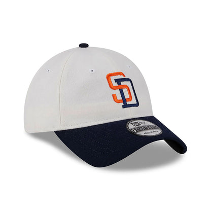 This is a San Diego Padres Leather Strap Chrome White 9TWENTY Adjustable Cap 4