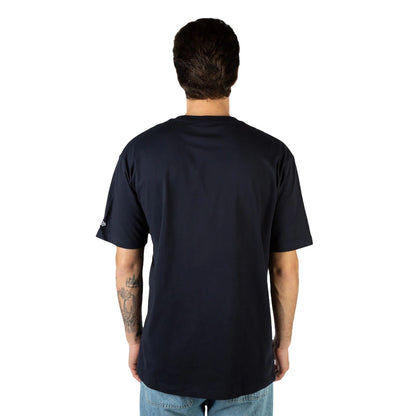 The Male model is wearing LA Dodgers Black Watch Tartan Navy T-Shirt 7