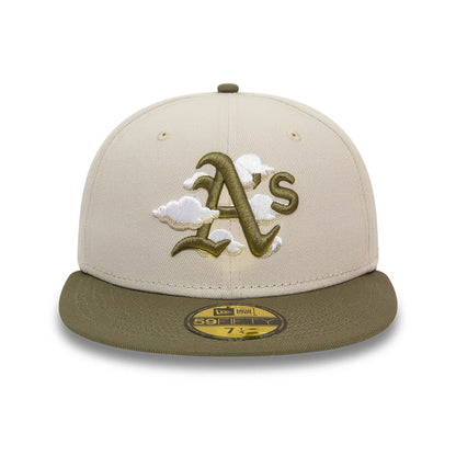 This is a Oakland Athletics 2Tone Cloud Stone 59FIFTY Fitted Cap 3