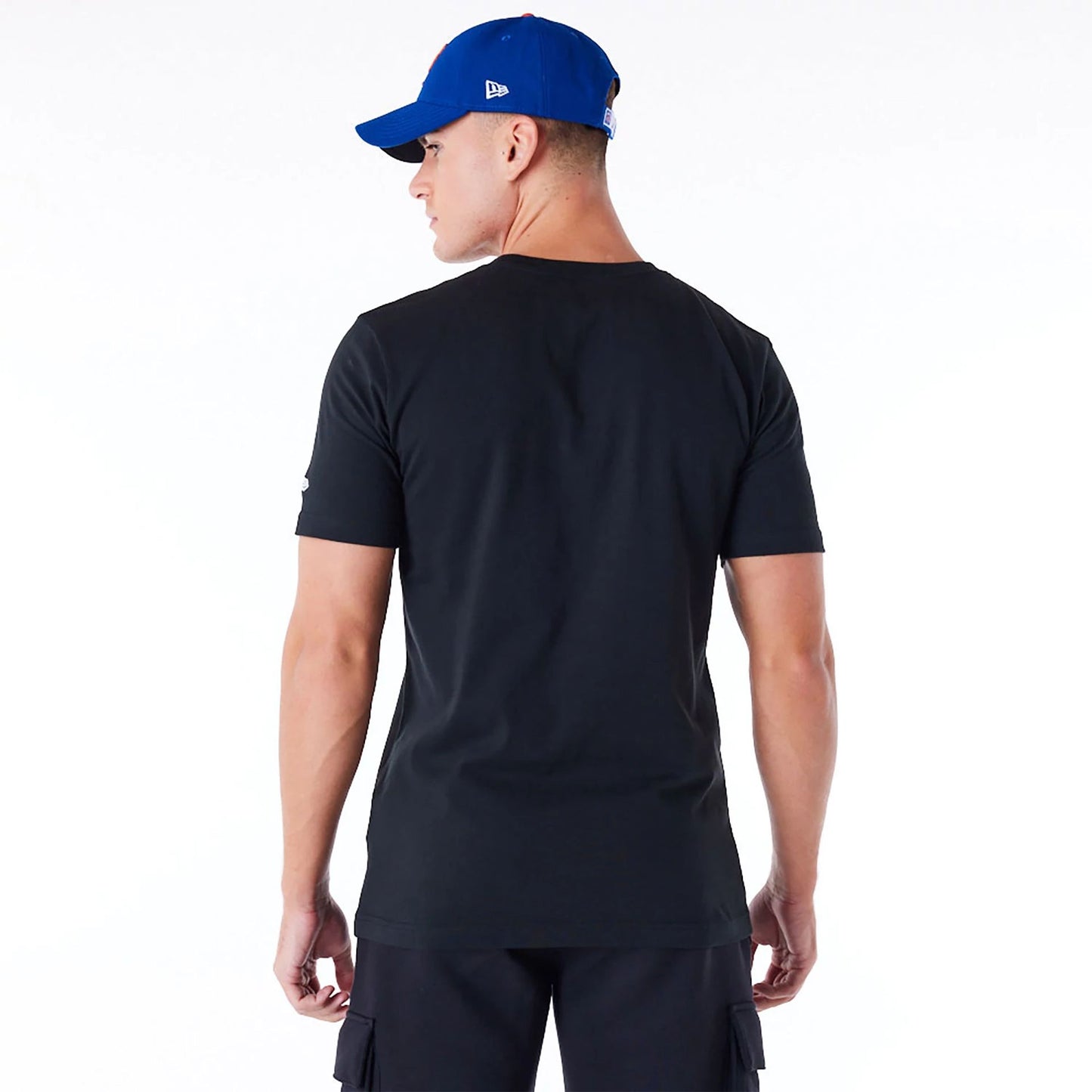 The Male model is wearing New York Mets Curated Customs Black T-Shirt 4