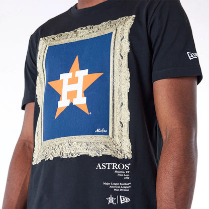 The Male model is wearing Houston Astros Curated Customs Black T-Shirt 5