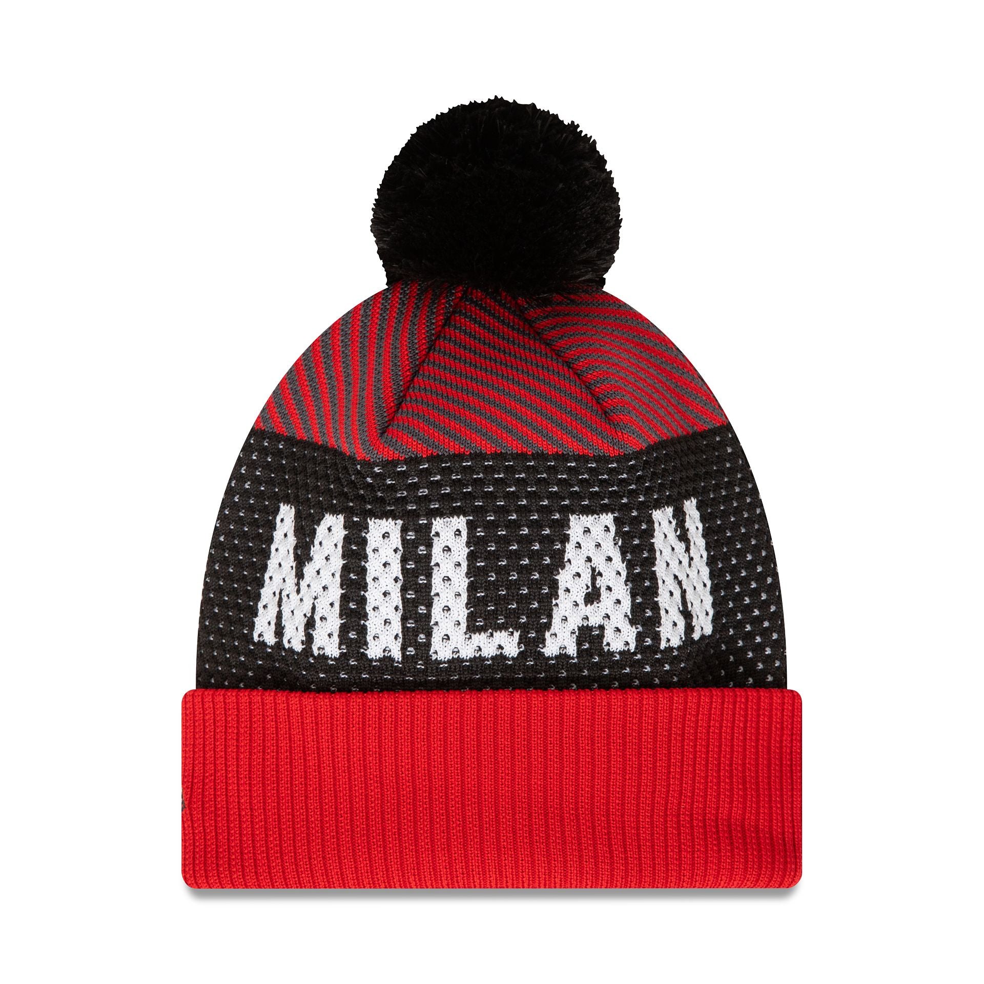 This is a AC Milan Engineered Red Cuff Knit Beanie Hat 2