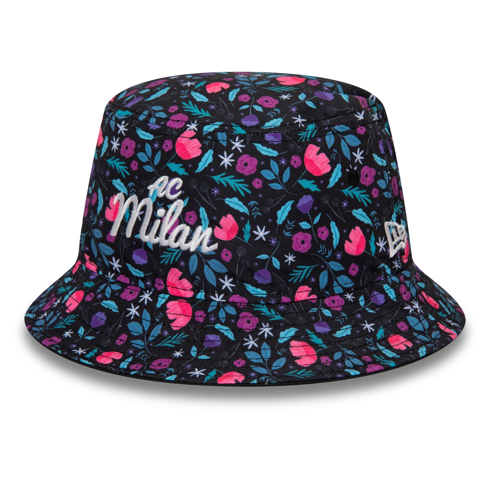 This is a AC Milan Floral All Over Print Black Bucket Hat 1