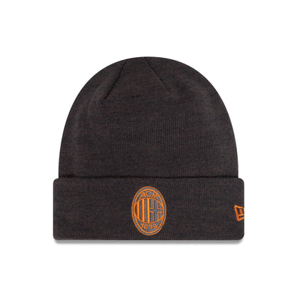 This is a AC Milan Seasonal Pop Grey Cuff Knit Beanie Hat 1