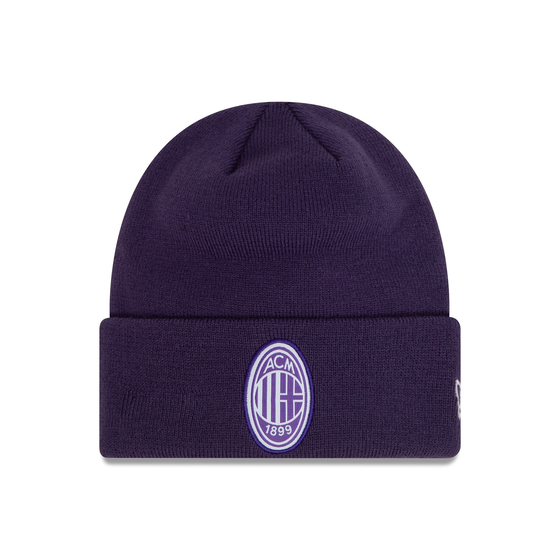 This is a AC Milan Seasonal Purple Cuff Knit Beanie Hat 1