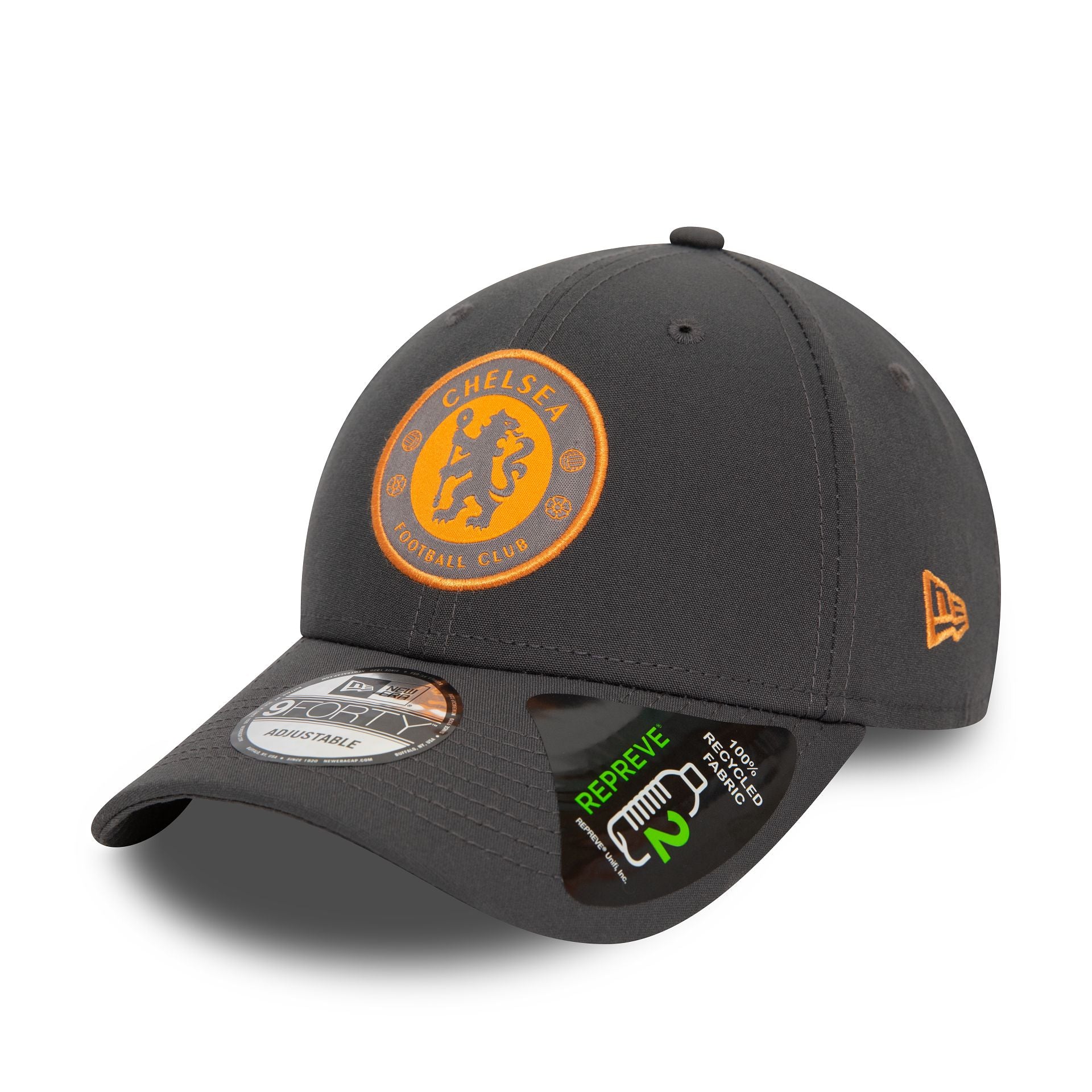 This is a Chelsea FC Lion Crest Seasonal Pop Repreve Grey 9FORTY Adjustable Cap 1