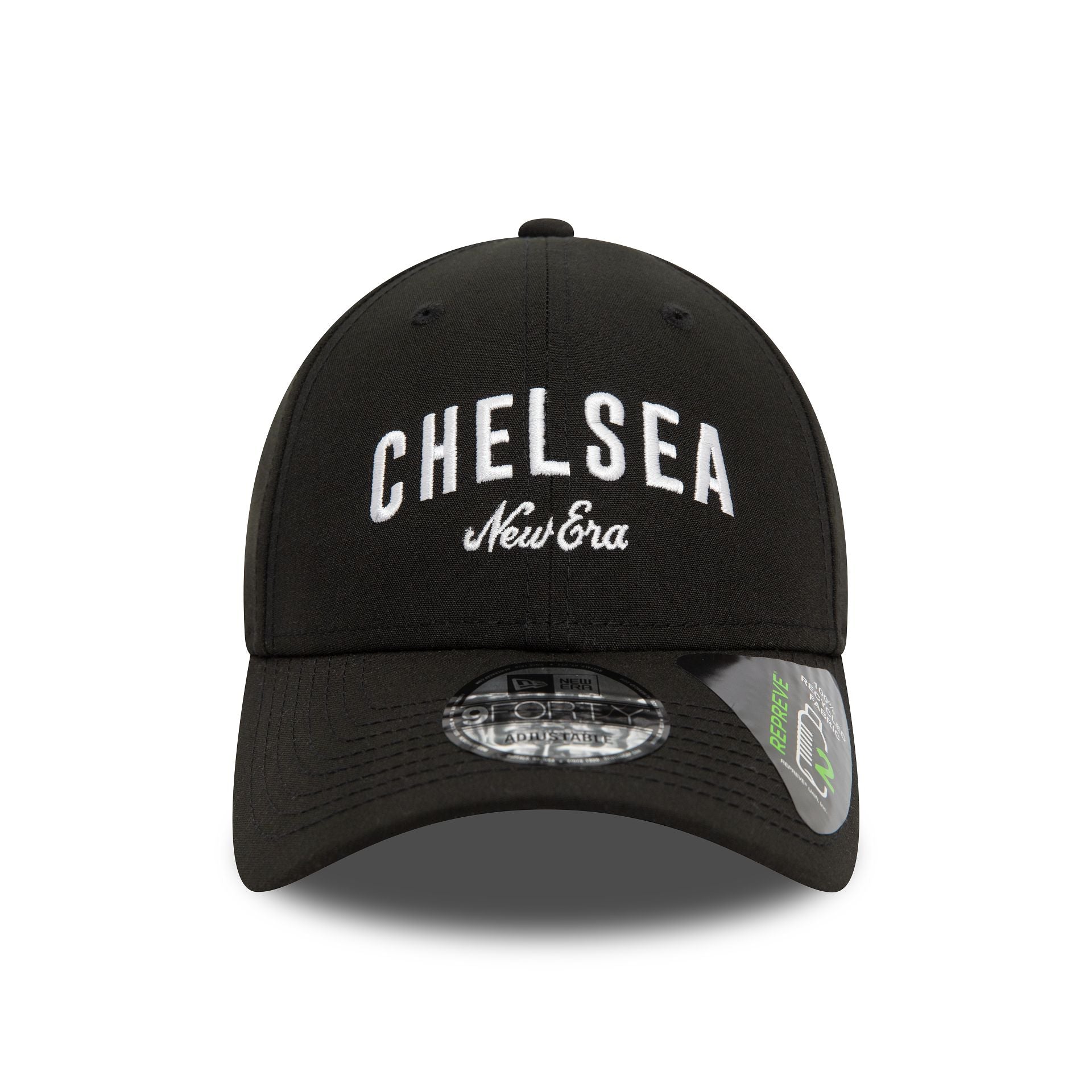 This is a Chelsea FC Wordmark Repreve Black 9FORTY Adjustable Cap 2