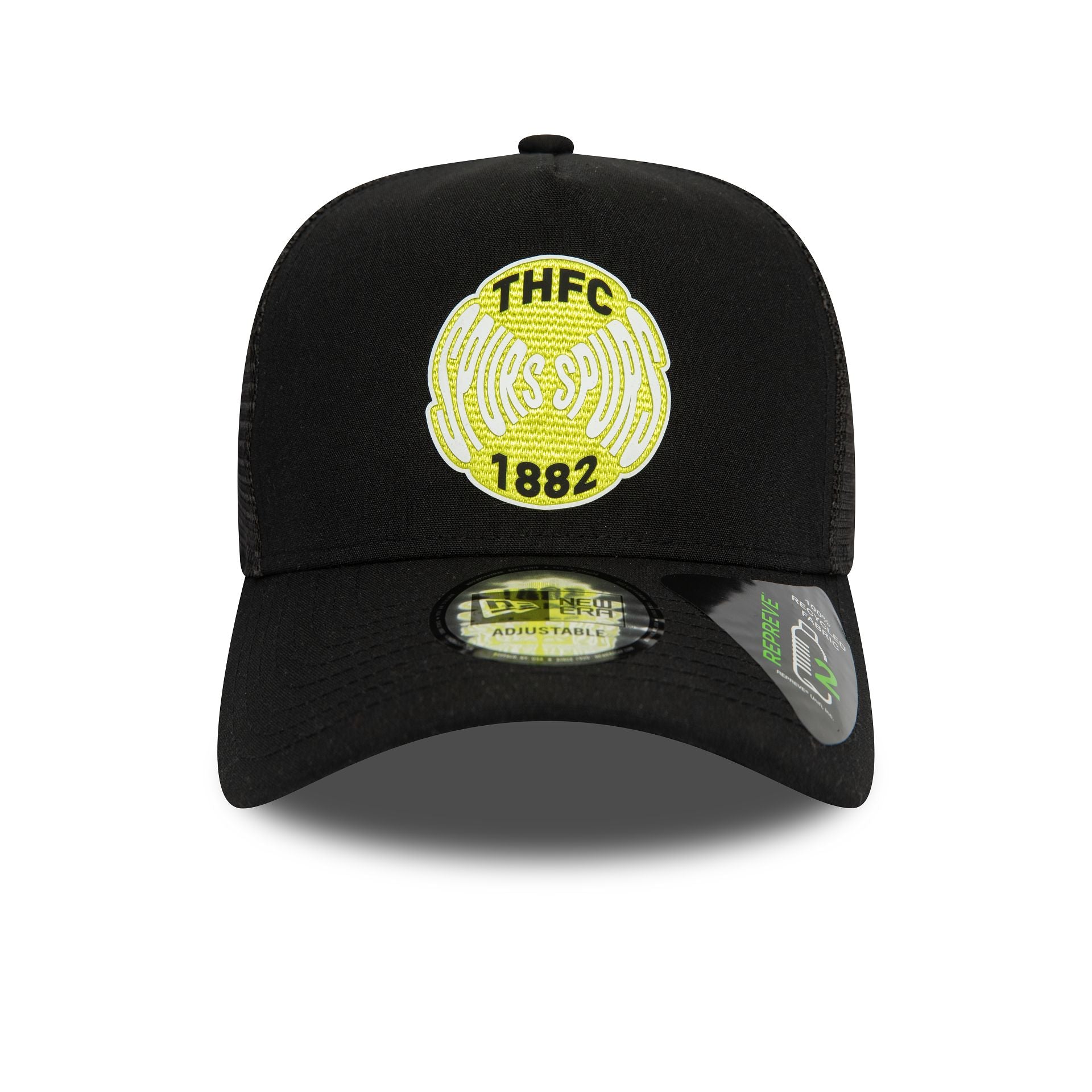 This is a Tottenham Hotspur FC Holographic Repreve Black E-Frame Trucker Cap 2