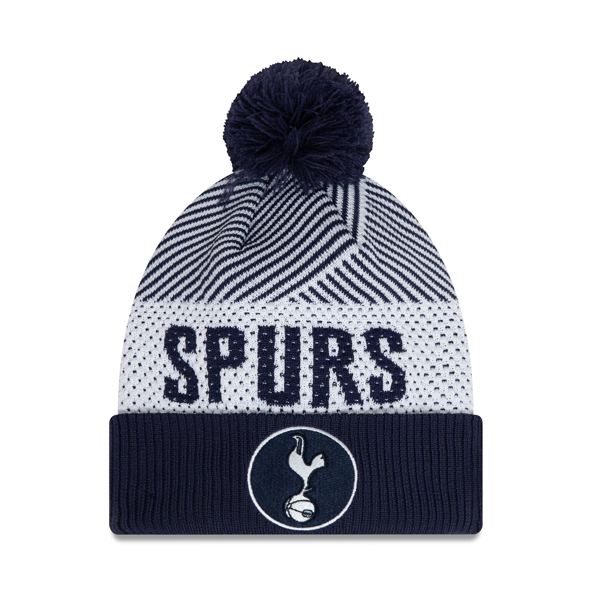 This is a Tottenham Hotspur FC Engineered Navy Cuff Knit Beanie Hat 1