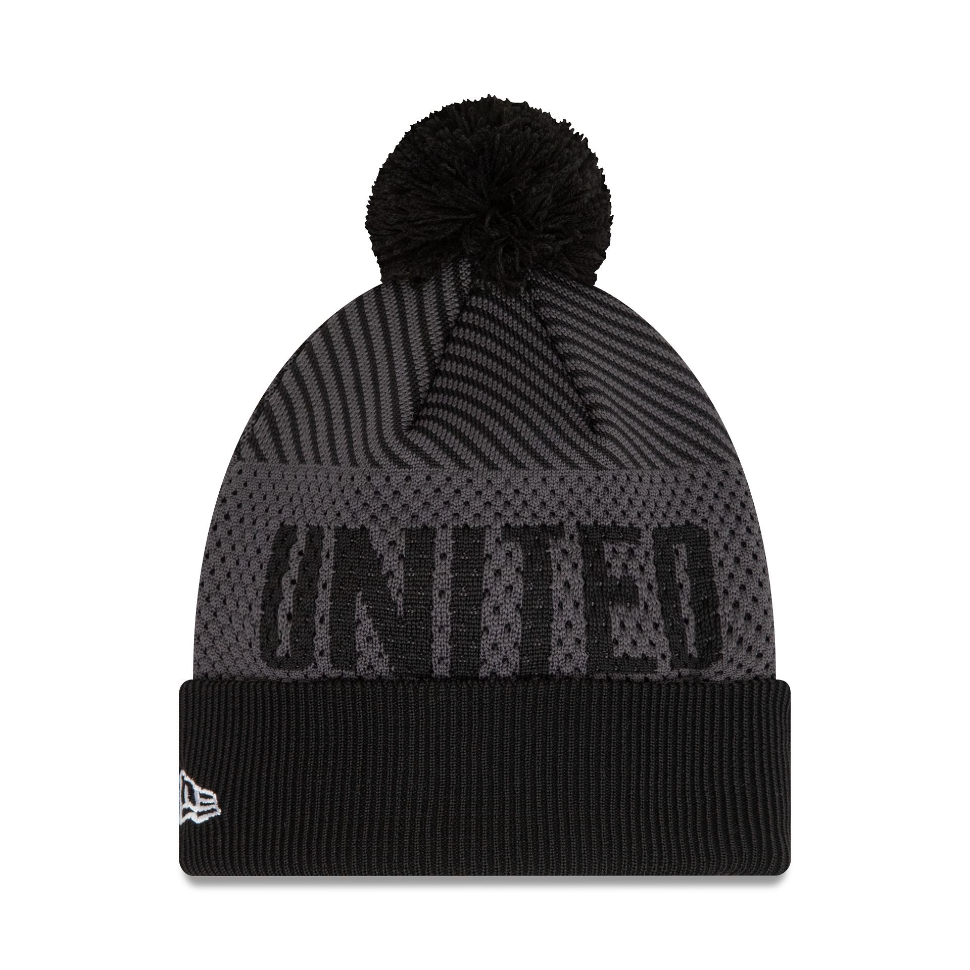 This is a Manchester United FC Engineered Grey Cuff Knit Beanie Hat 2