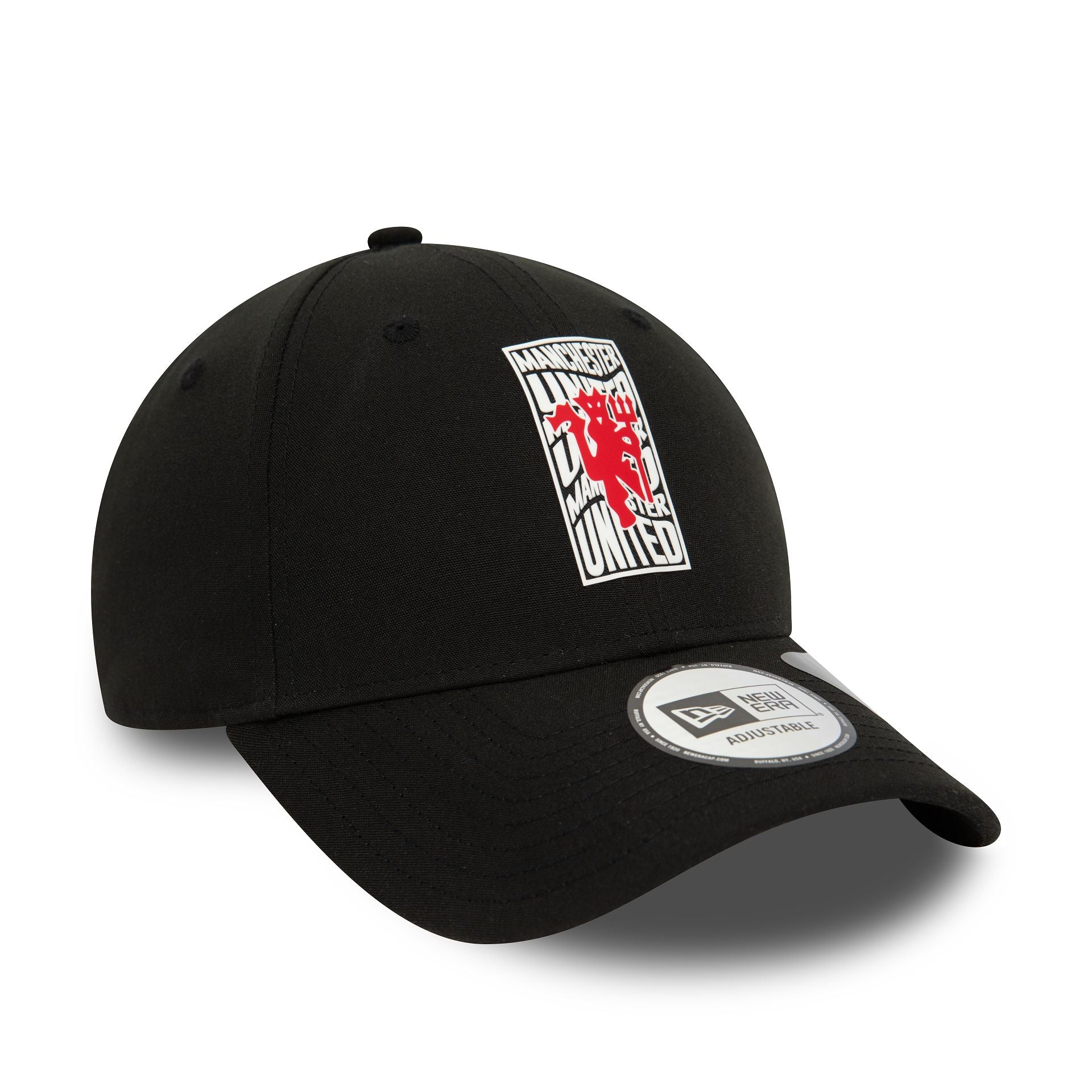 This is a Manchester United FC Wordmark Repreve Black 9FORTY Adjustable Cap 1