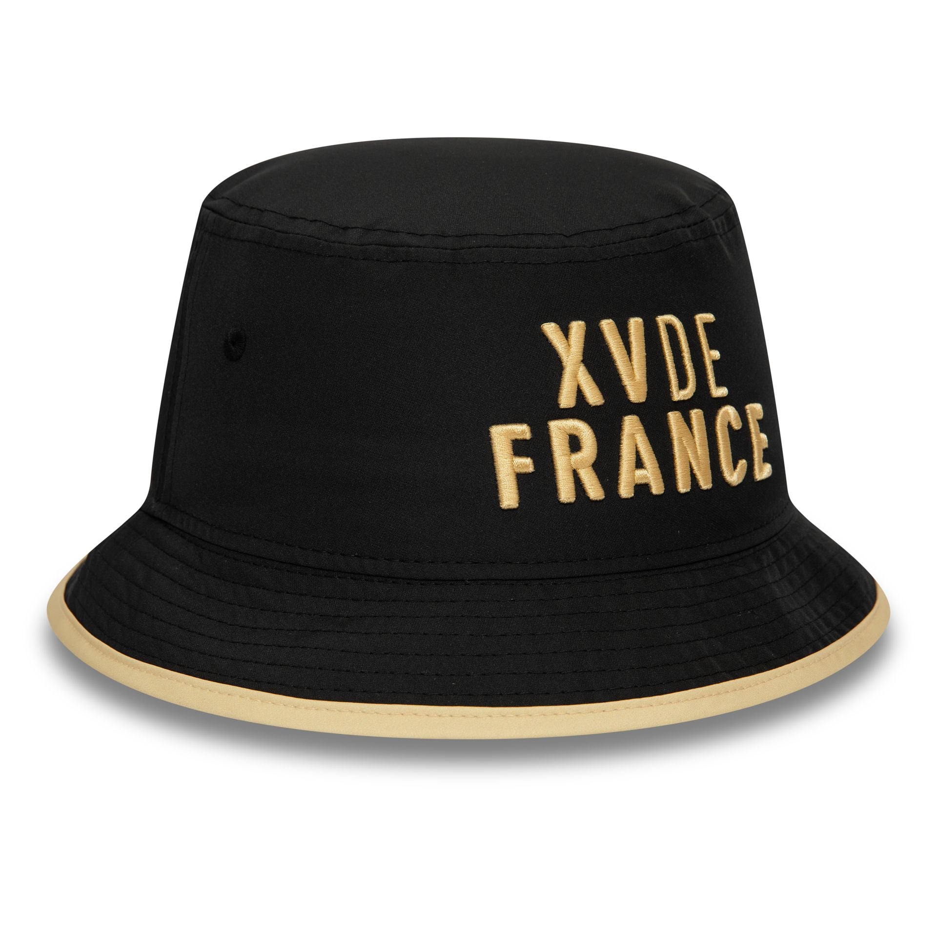 This is a French Federation Of Rugby Wordmark Black Bucket Hat 2