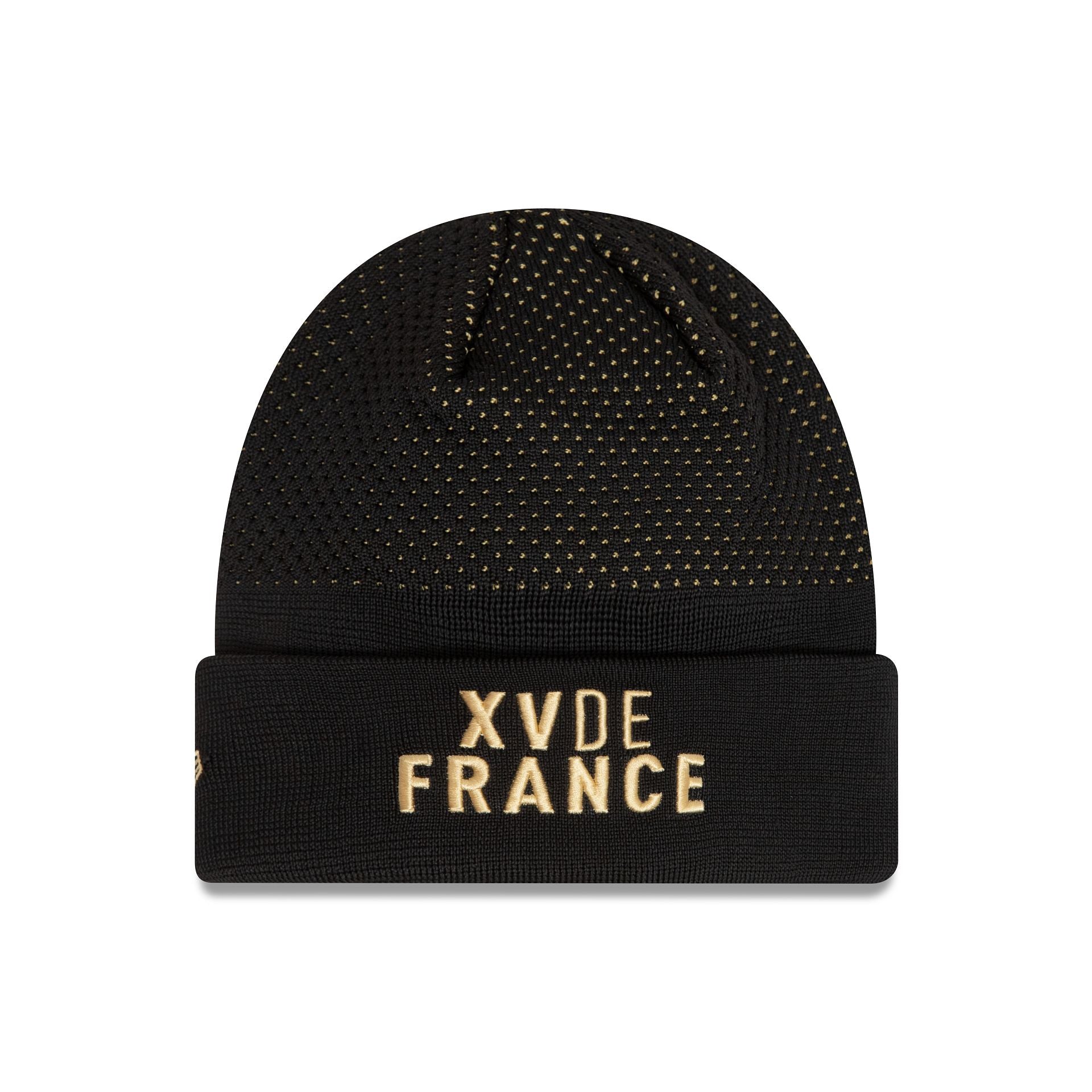 This is a French Federation Of Rugby Wordmark Black Cuff Knit Beanie Hat 2