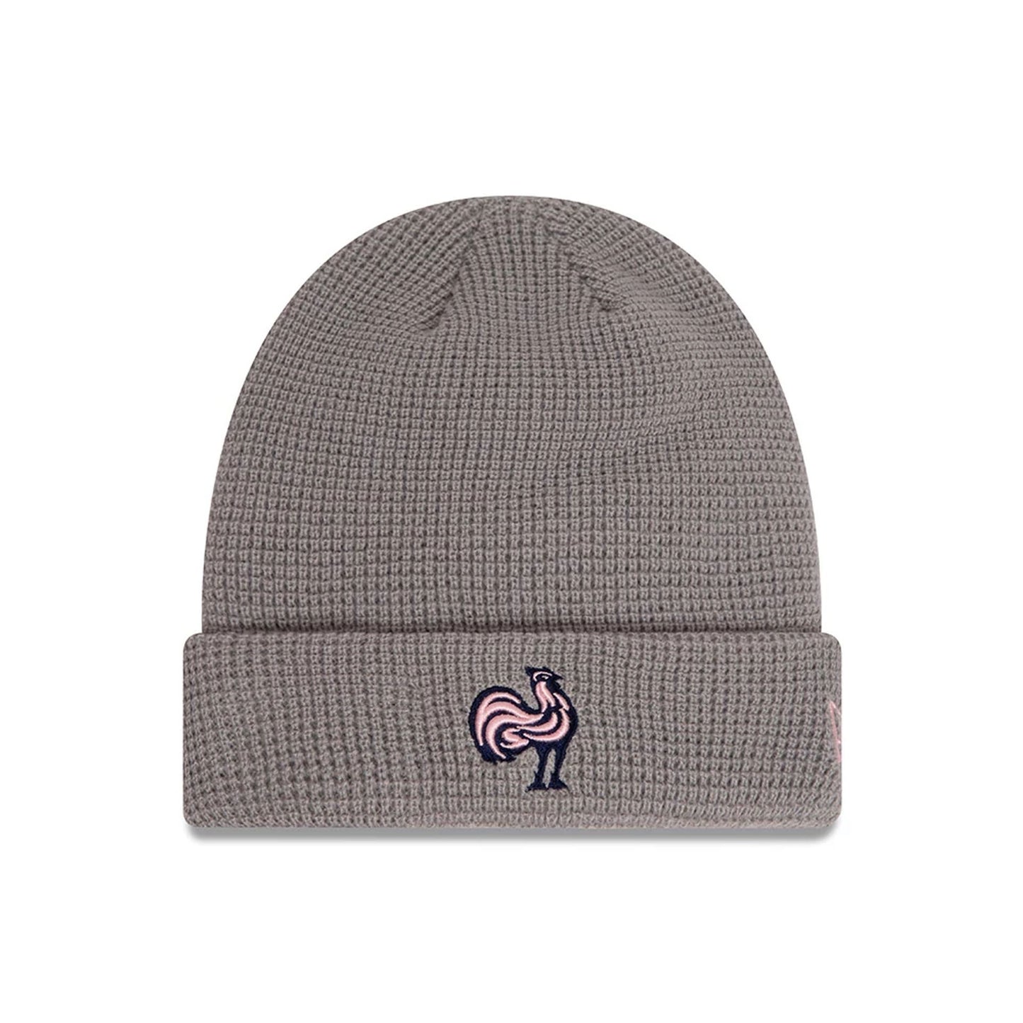 This is a French Federation Of Rugby Womens Waffle Grey Beanie Hat 1