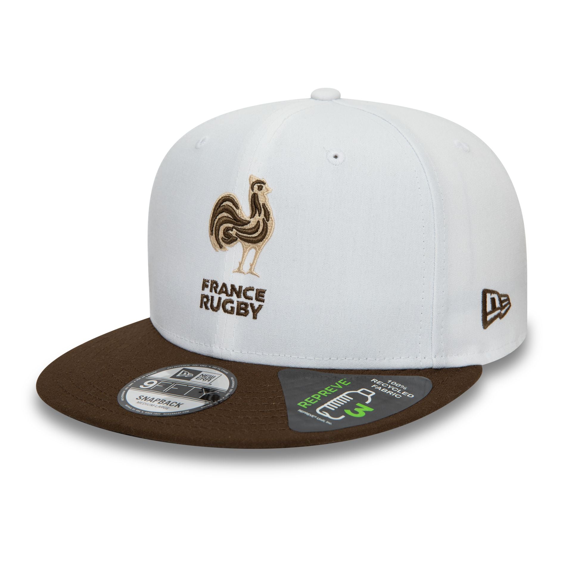 This is a French Federation Of Rugby Repreve White 9FIFTY Snapback Cap 1