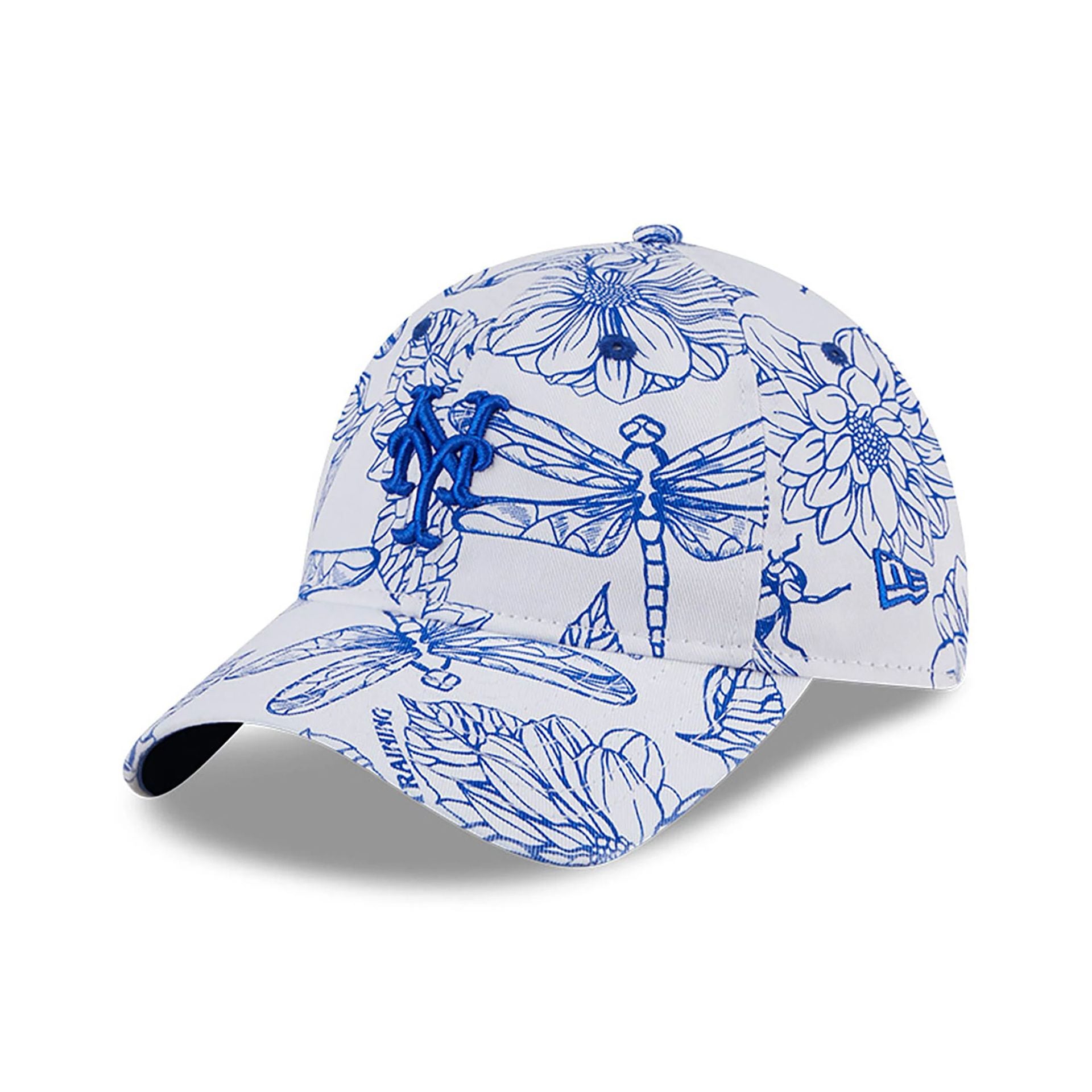 This is a New York Mets Womens Spring All Over Print White 9TWENTY Adjustable Cap 1