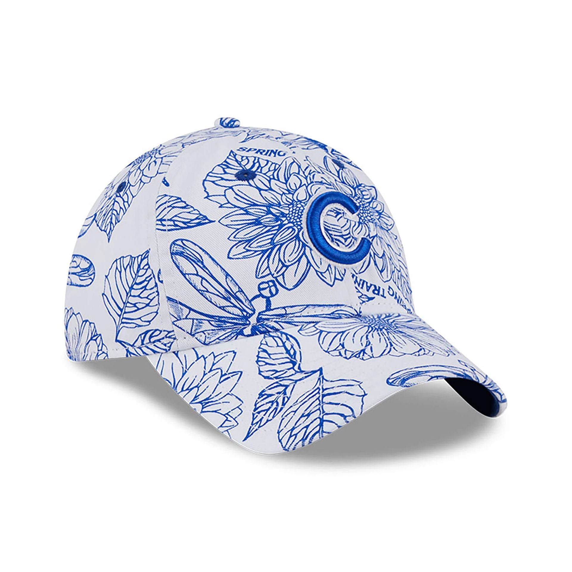 This is a Chicago Cubs Womens Spring All Over Print White 9TWENTY Adjustable Cap 3