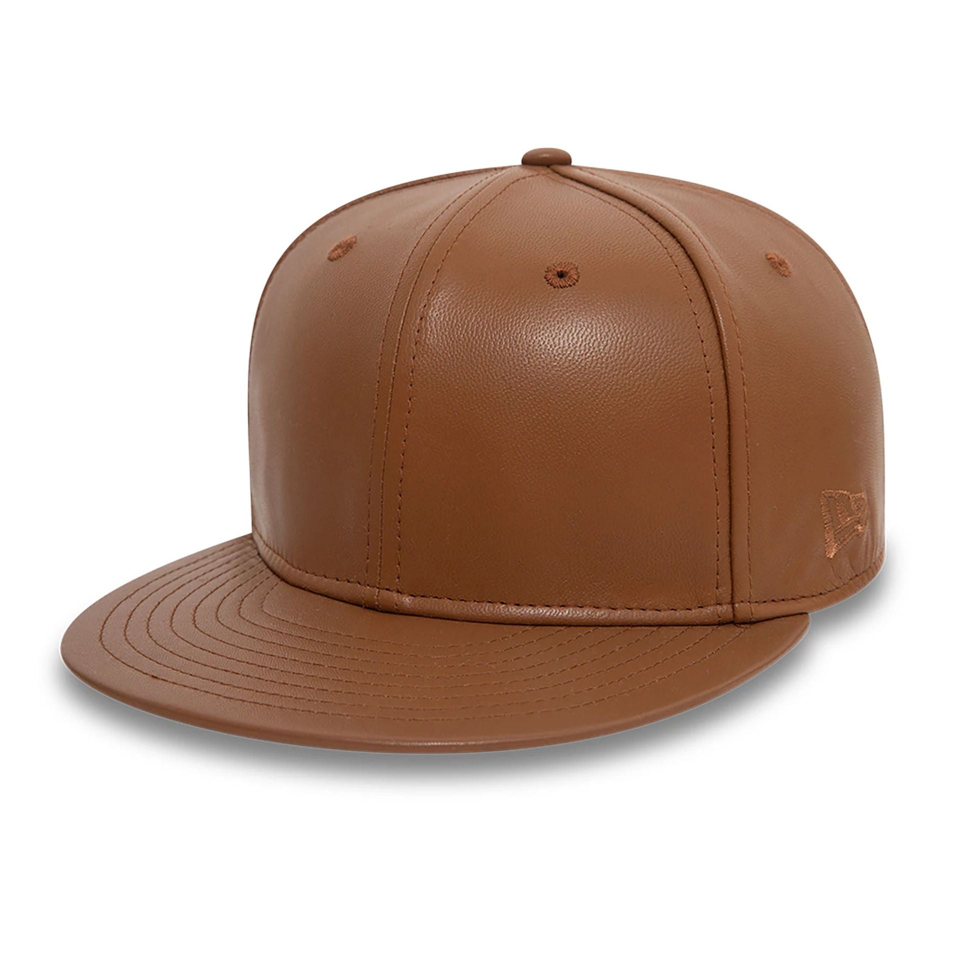 This is a New Era Leather Tan 59FIFTY Fitted Cap 1