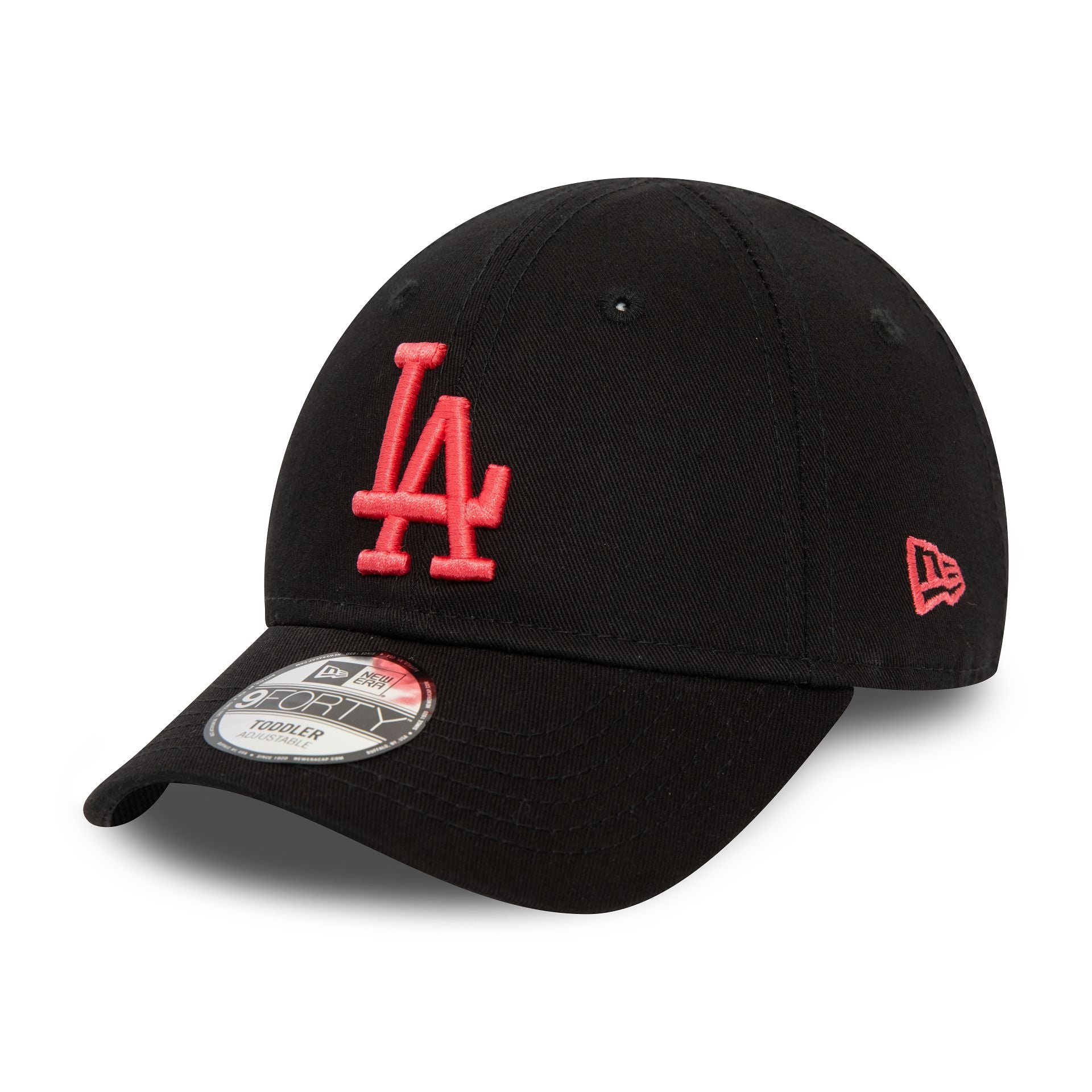 This is a LA Dodgers Toddler League Essential Black 9FORTY Adjustable Cap 1