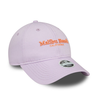 This is a New Era Womens Malibu Beach Wordmark Pink 9TWENTY Adjustable Cap 3