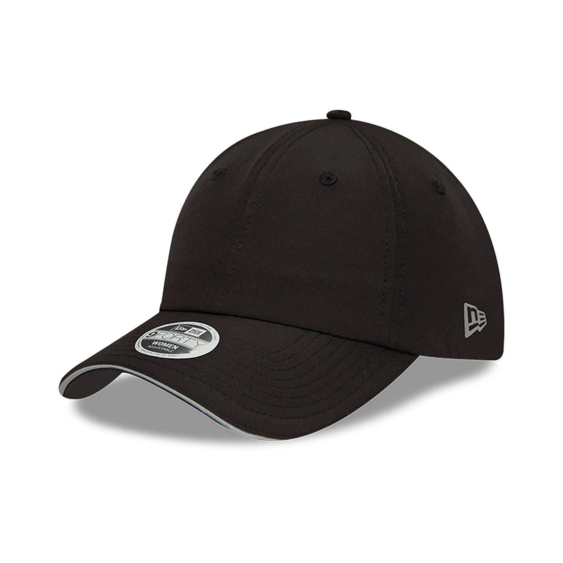 This is a New Era Womens Open Back Black 9FORTY Adjustable Cap 3