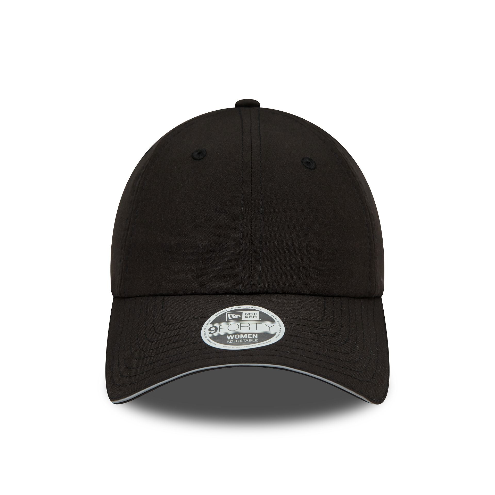 This is a New Era Womens Open Back Black 9FORTY Adjustable Cap 6