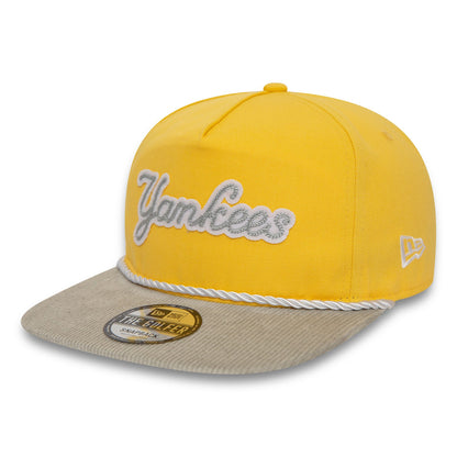 This is a New York Yankees MLB Cord Visor Yellow Golfer Adjustable Cap 5