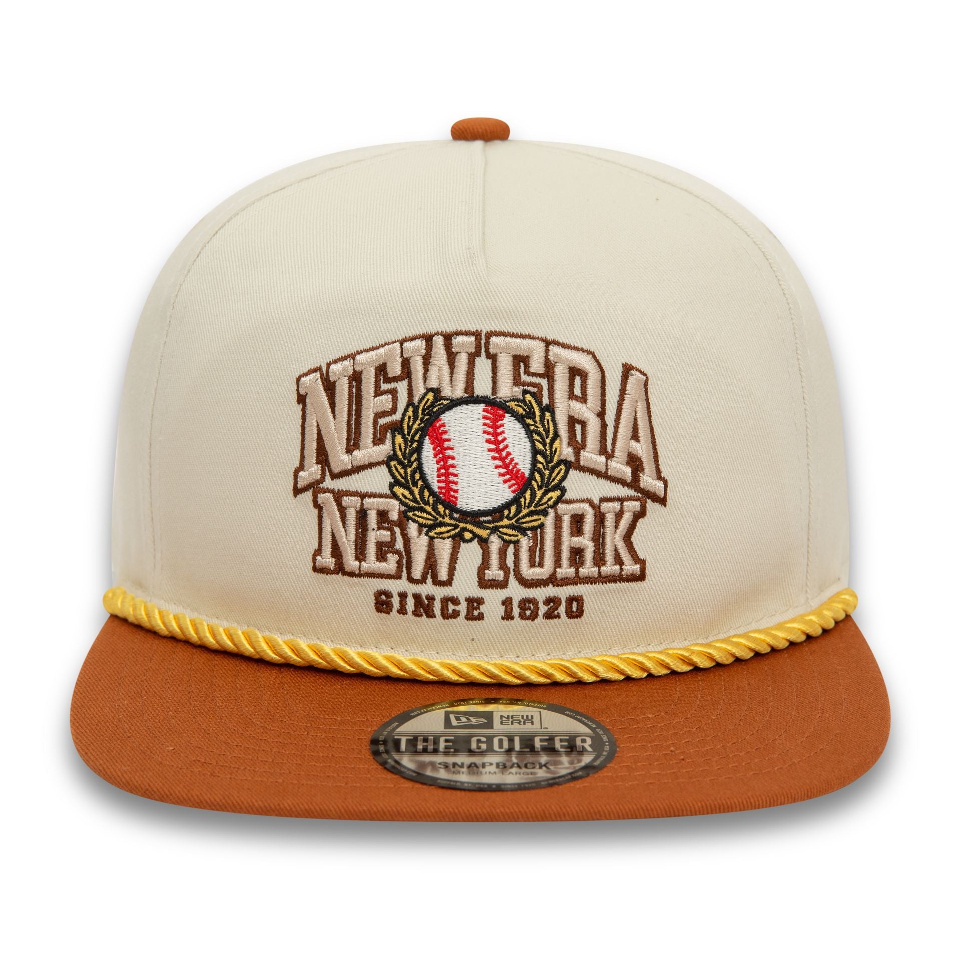 This is a New Era New World White Golfer Cap 2