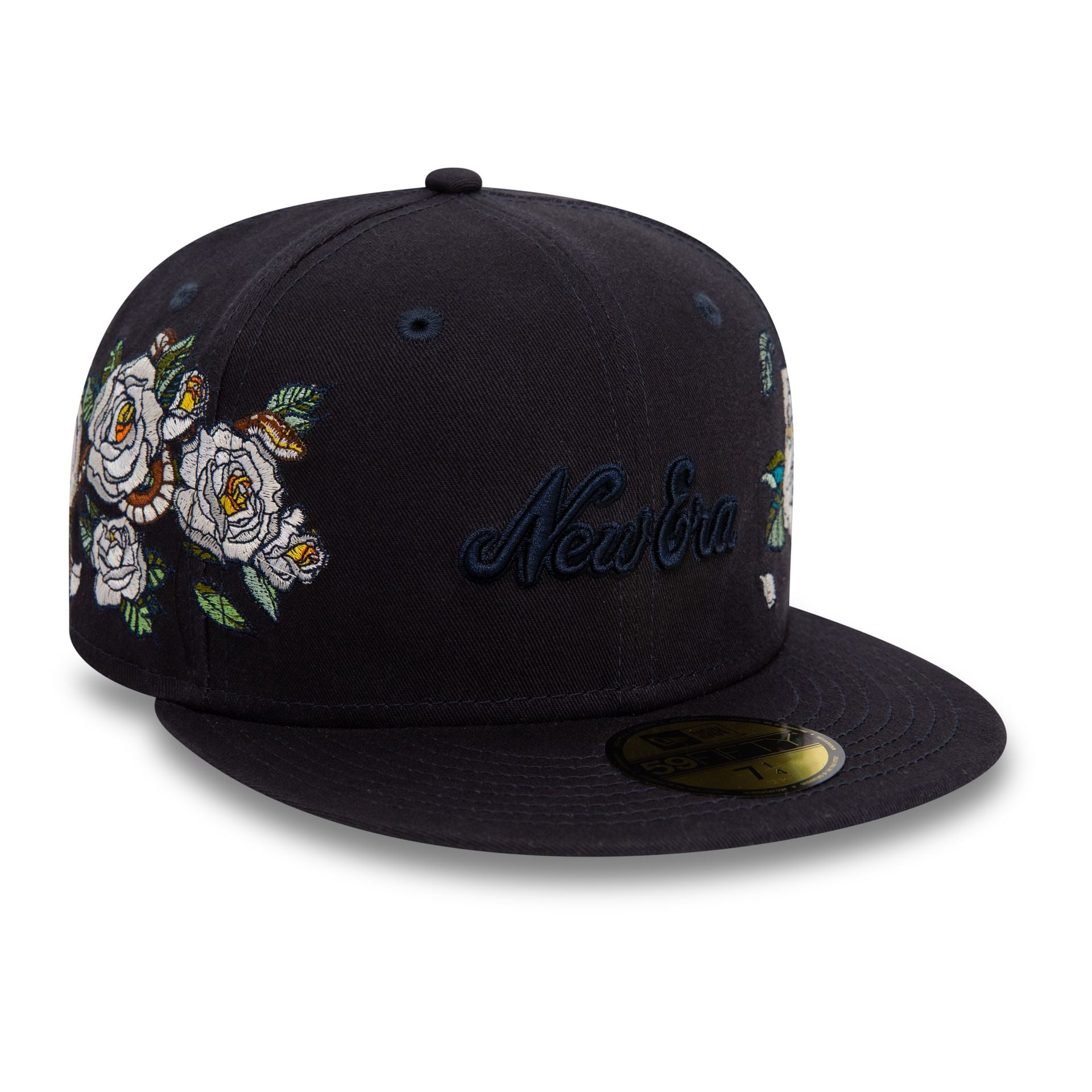 This is a New Era Flower Icon Navy 59FIFTY Fitted Cap 1