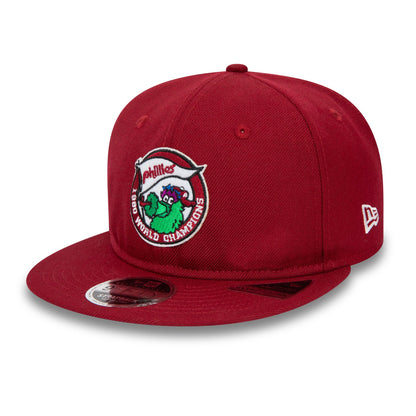 This is a Philadelphia Phillies MLB Retro Red Retro Crown 9FIFTY Strapback Cap 1