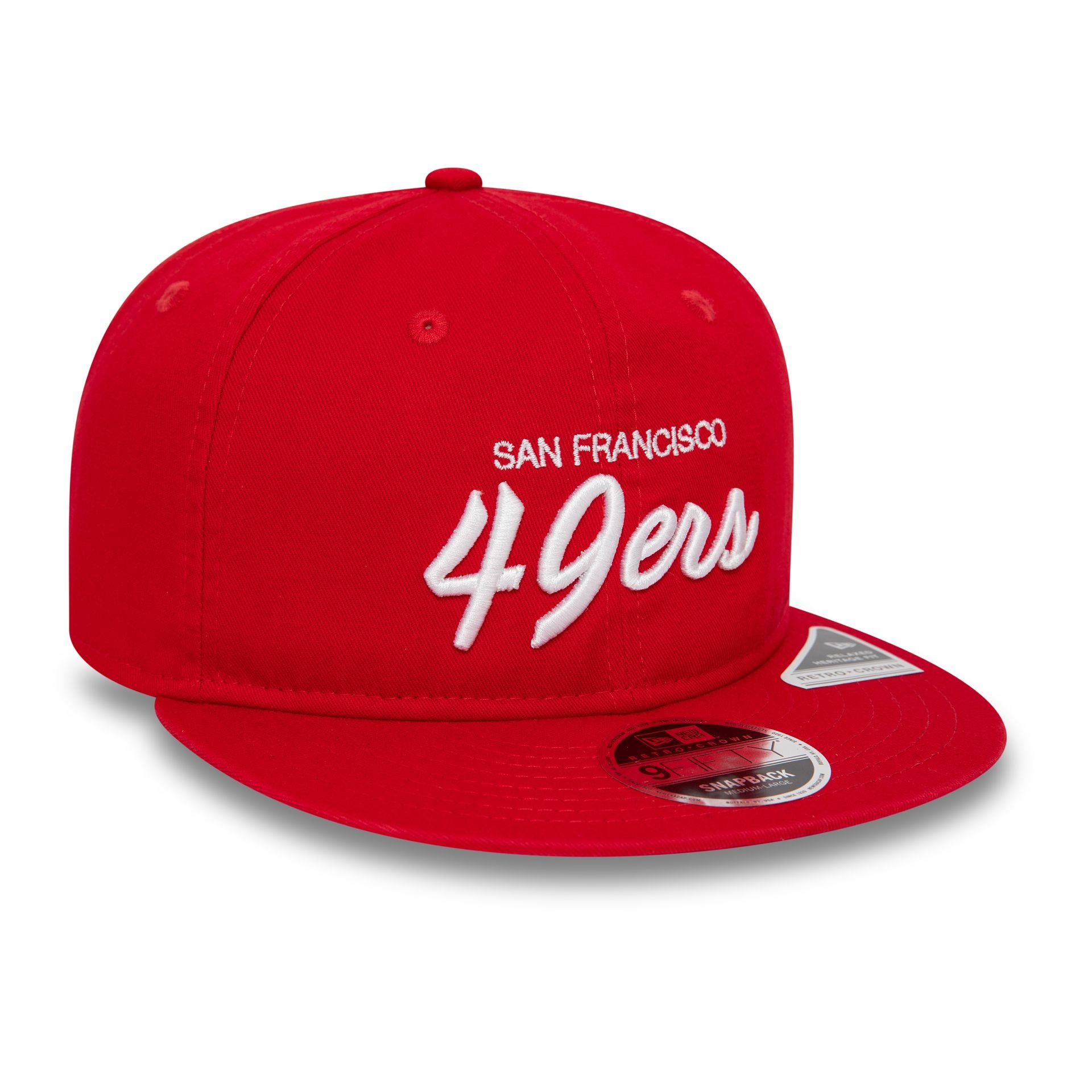 This is a San Francisco 49Ers NFL Retro Red Retro Crown 9FIFTY Snapback Cap 3