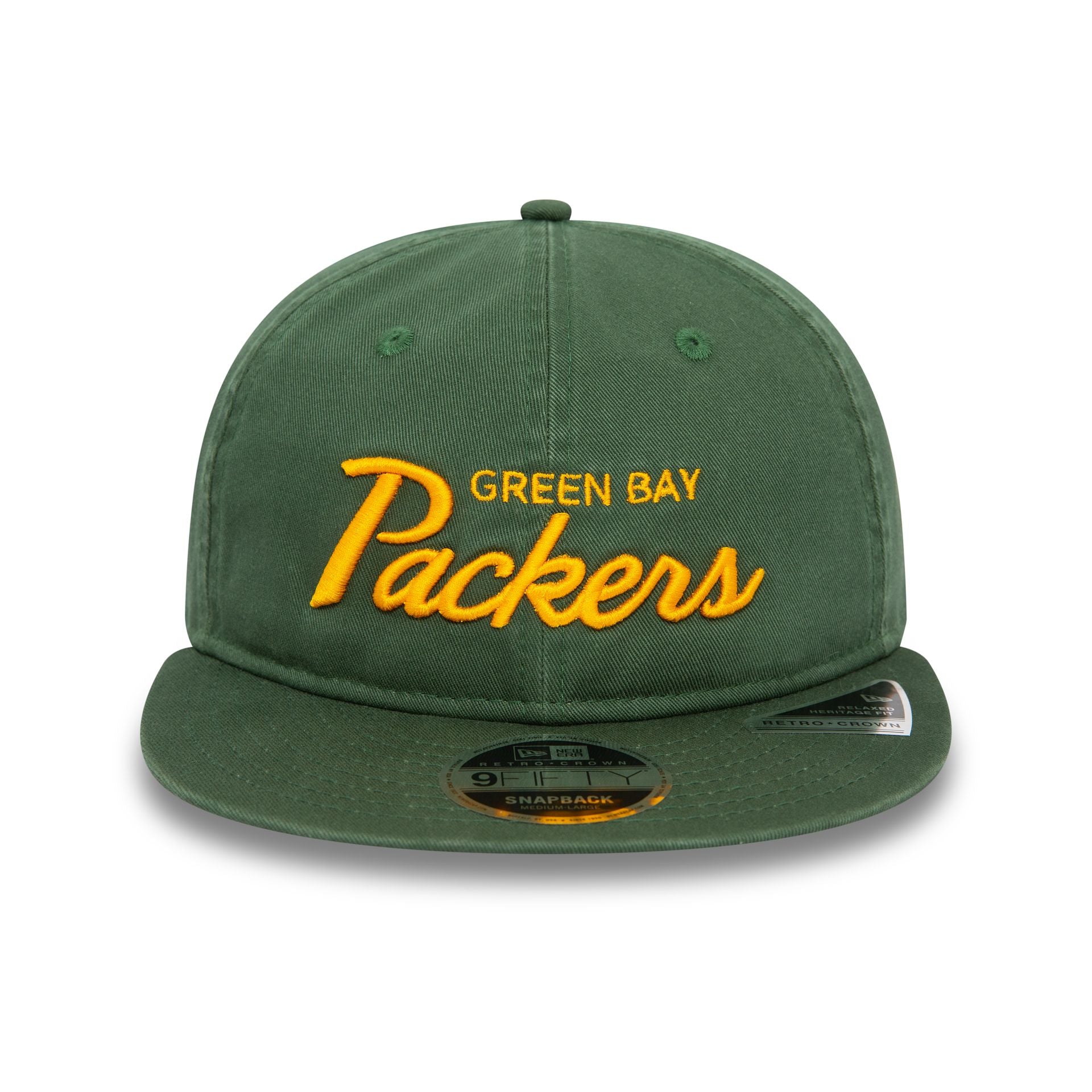 This is a Green Bay Packers NFL Retro Green Retro Crown 9FIFTY Snapback Cap 2