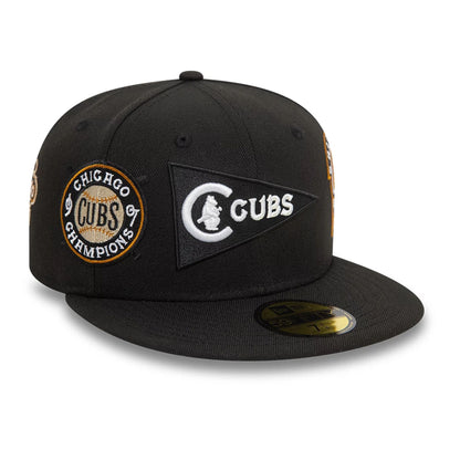 This is a Chicago Cubs MLB Cooperstown Black 59FIFTY Fitted Cap 1