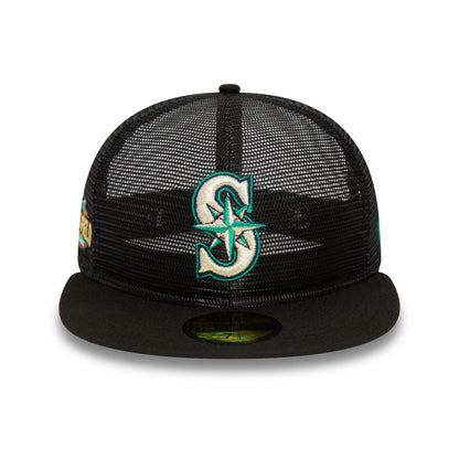 This is a Seattle Mariners MLB Mesh Patch Black 59FIFTY Fitted Cap 2