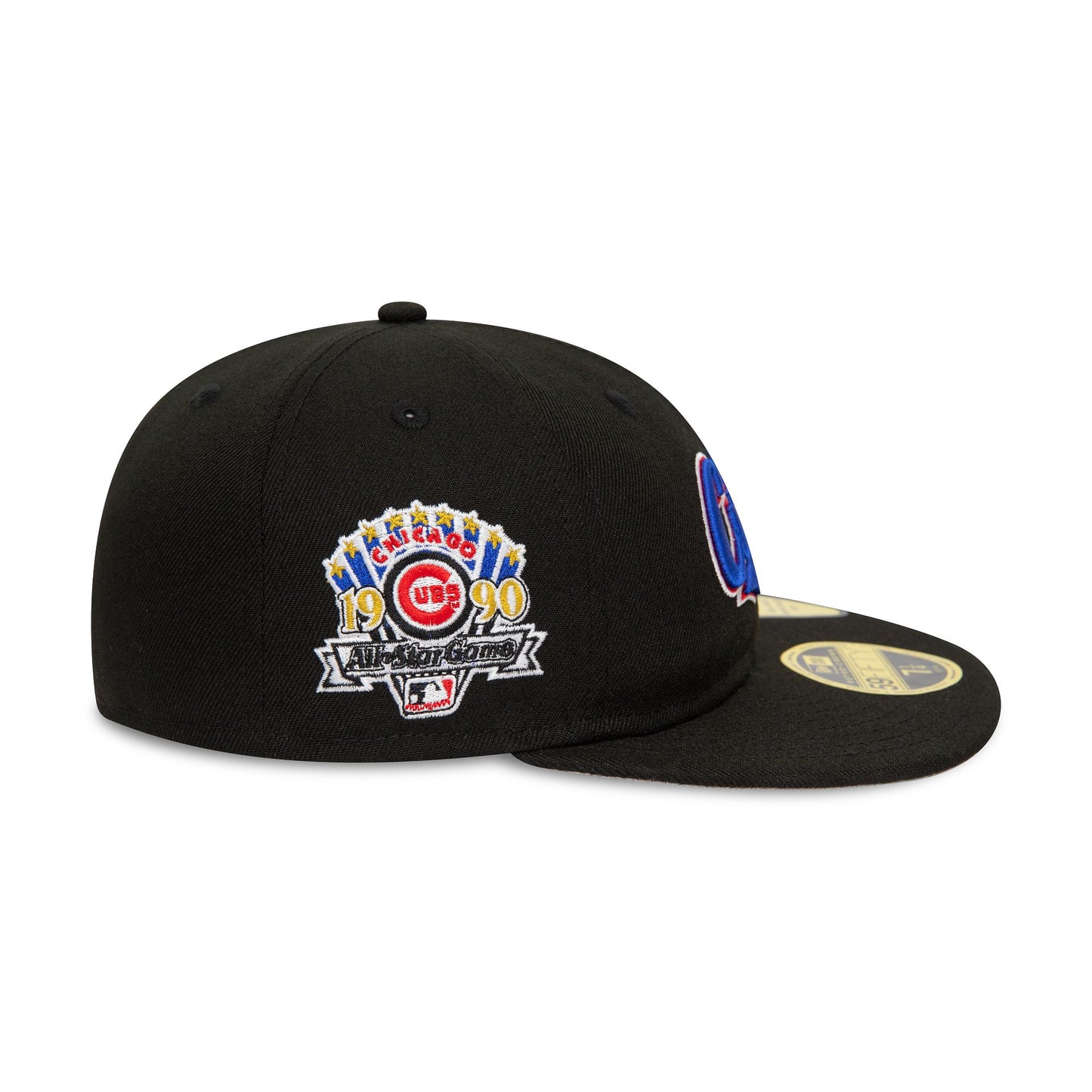 This is a Chicago Cubs MLB Cooperstown Pin Badge Black 59FIFTY Retro Crown Fitted Cap 6