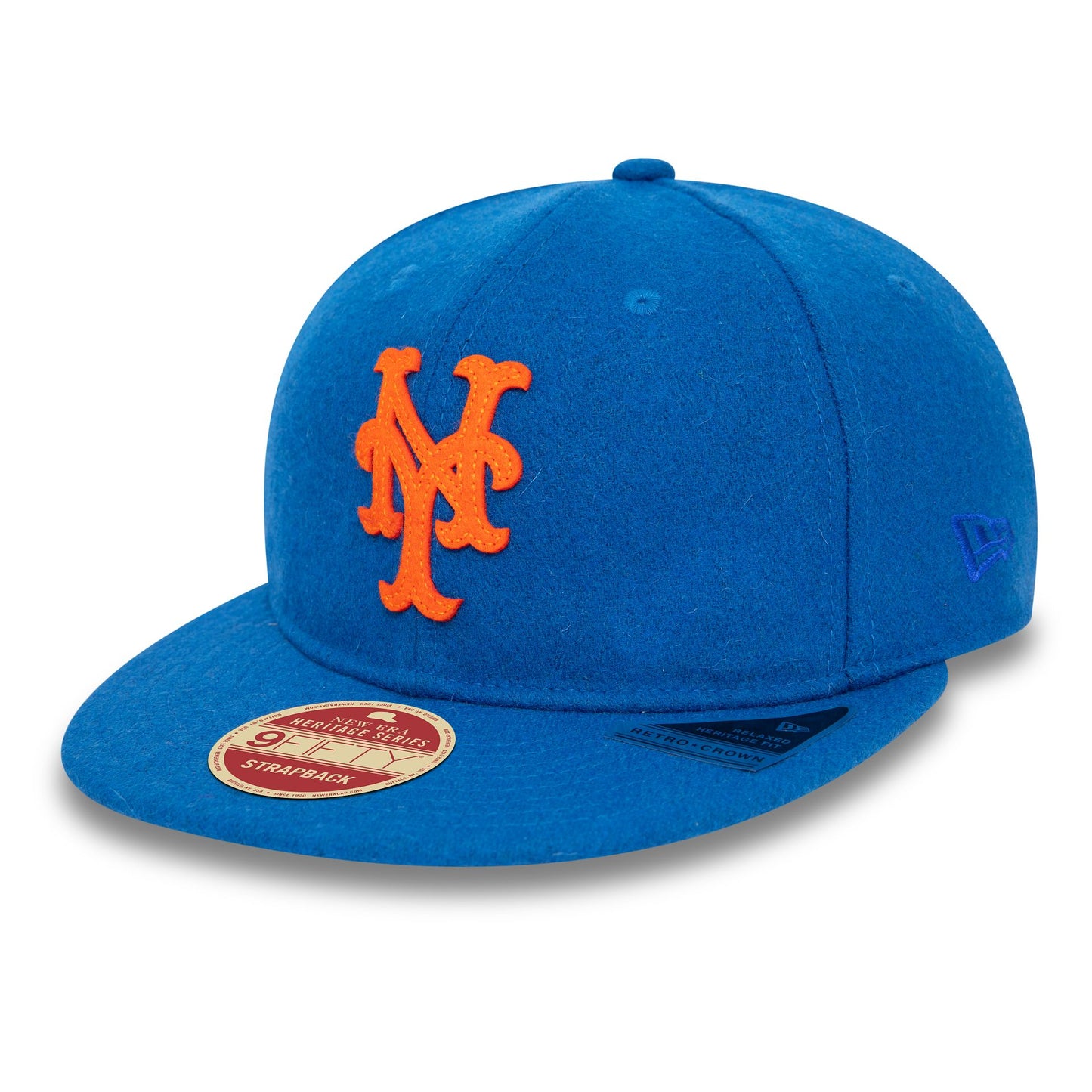 This is a New York Mets Heritage Series Blue Retro Crown 9FIFTY Strapback Cap 1