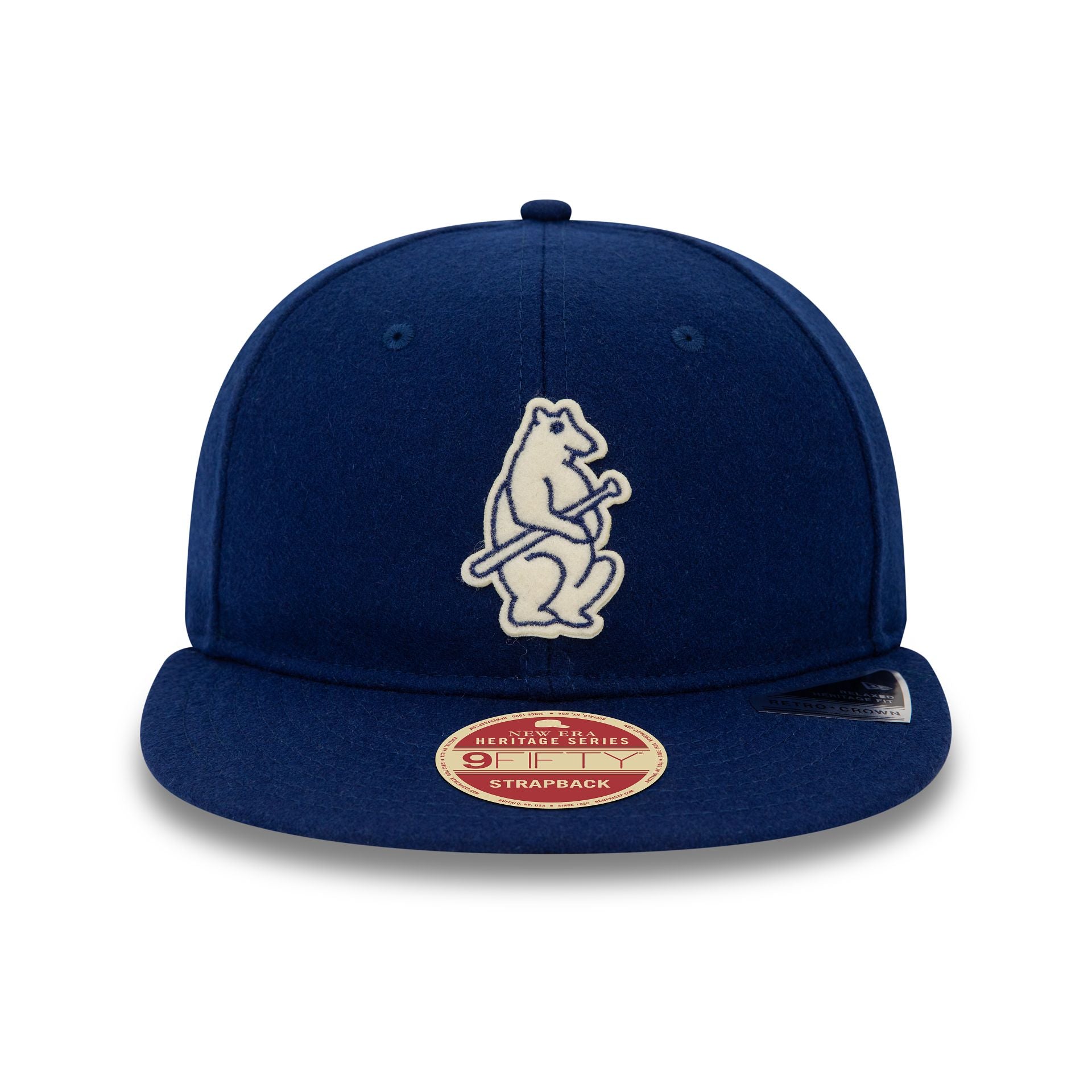 This is a Chicago Cubs Heritage Series Dark Blue Retro Crown 9FIFTY Strapback Cap 2